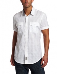 Calvin Klein Jeans Men's Textured Jacquard Plaid Short Sleeve Woven Top Calvin Klein Jeans Men's Textured Jacquard Plaid Short Sleeve Woven Top