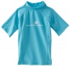 Snapper Rock Boys 8-20 Short Sleeve Rashie Top, Aqua Navy, 10