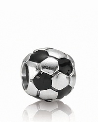 Show your love of the game with PANDORA's soccer ball charm in sterling silver and shiny black enamel. Show your love of the game with PANDORA's soccer ball charm in sterling silver and shiny black enamel.