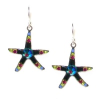 Firefly Sterling Silver Plated Starfish Mosaic Swarovski Crystal and Czech Bead Dangle Earrings in Multicolor Firefly Sterling Silver Plated Starfish Mosaic Swarovski Crystal and Czech Bead Dangle Earrings in Multicolor