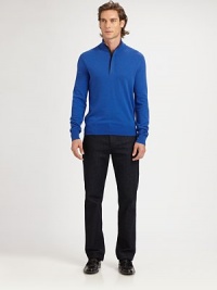 Sleek leather trim along the zipper placket adds a luxe touch to this wonderfully soft pullover style.Rib-knit stand collarFront zip with leather trimRib-knit cuffs and hemCotton/polyamide/viscose/wool/cashmereMachine washImportedThis style runs true to size. We recommend ordering your usual size for a standard fit. Sleek leather trim along the zipper placket adds a luxe touch to this wonderfully soft pullover style.Rib-knit stand collarFront zip with leather trimRib-knit cuffs and hemCotton/polyamide/viscose/wool/cashmereMachine washImportedThis style runs true to size. We recommend ordering your usual size for a standard fit.