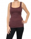 Women's James Perse Ribbed Long Tank in Pure Raisin