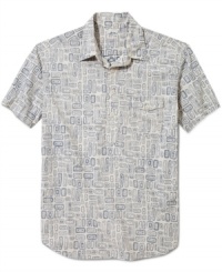 Bring a chilled-out pattern to your weekend wardrobe with this popover shirt from Lucky Brand Jeans. Bring a chilled-out pattern to your weekend wardrobe with this popover shirt from Lucky Brand Jeans.