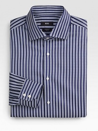 Premium cotton is tailored in a classic fit to create an essential work-wear style.Button-frontSpread collarCottonMachine washImportedOUR FIT MODEL RECOMMENDS ordering true size. Premium cotton is tailored in a classic fit to create an essential work-wear style.Button-frontSpread collarCottonMachine washImportedOUR FIT MODEL RECOMMENDS ordering true size.