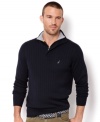 When the temperature drops, heat up your sweater style in this Nautica class with a twist.