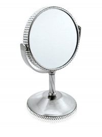 Add some glam to your beauty routine while isolating even the finest hair for precise, easy tweezing. Great for brow shaping, applying makeup and contacts. Our optically correct 10X/1x magnifying mirror is clear from edge-to-edge with no distortion. This gorgeously decorated two-sided vanity mirror will be a beautiful addition to any household. Made with Swarovski® Elements. Add some glam to your beauty routine while isolating even the finest hair for precise, easy tweezing. Great for brow shaping, applying makeup and contacts. Our optically correct 10X/1x magnifying mirror is clear from edge-to-edge with no distortion. This gorgeously decorated two-sided vanity mirror will be a beautiful addition to any household. Made with Swarovski® Elements.