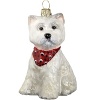 Mouth blown and hand painted by some of the finest artists in Poland, this Westie ornament is a favorite for hanging on the tree. This collection has been taken to a whole new level in detail, uniqueness and artistic direction.