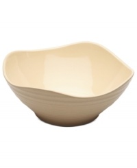 With the look of hand-thrown pottery in hard-wearing stoneware, the Swirl square soup bowl from Mikasa enhances casual meals with fuss-free elegance. A matte finish with glazed accents adds stylish distinction to a serene tan hue. With the look of hand-thrown pottery in hard-wearing stoneware, the Swirl square soup bowl from Mikasa enhances casual meals with fuss-free elegance. A matte finish with glazed accents adds stylish distinction to a serene tan hue.