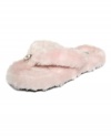 Girls' night in! Fuzzy faux fur covers the plus thong slippers by MICHAEL Michael Kors.