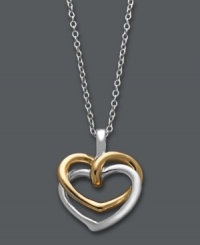 All you need is love. Giani Bernini's romantic heart pendant features an adorable interlocking design crafted in sterling silver and 24k gold over sterling silver. Approximate length: 18 inches. Approximate drop: 3/4 inch. All you need is love. Giani Bernini's romantic heart pendant features an adorable interlocking design crafted in sterling silver and 24k gold over sterling silver. Approximate length: 18 inches. Approximate drop: 3/4 inch.