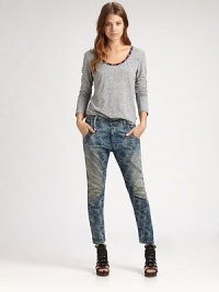 Rugged, distressed denim, cropped just at the ankle and finished in utility-chic camo print.Button-front waistBelt loopsZip-flyFive-pocket styleInseam, about 25Rise, about 1098% cotton/2% elastaneDry cleanImportedModel shown is 5'9 (175cm) wearing US size 4. Rugged, distressed denim, cropped just at the ankle and finished in utility-chic camo print.Button-front waistBelt loopsZip-flyFive-pocket styleInseam, about 25Rise, about 1098% cotton/2% elastaneDry cleanImportedModel shown is 5'9 (175cm) wearing US size 4.