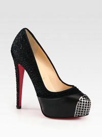 Lush pony hair combines with leather and a gunmetal cap toe on this platform silhouette. Pony hair-covered heel, 5¼ (130mm)Leather-covered hidden platform, 1½ (40mm)Compares to a 3¾ heel (95mm)Pony hair and leather upperPerforated metal cap toeLeather liningSignature red leather solePadded insoleMade in Italy Lush pony hair combines with leather and a gunmetal cap toe on this platform silhouette. Pony hair-covered heel, 5¼ (130mm)Leather-covered hidden platform, 1½ (40mm)Compares to a 3¾ heel (95mm)Pony hair and leather upperPerforated metal cap toeLeather liningSignature red leather solePadded insoleMade in Italy