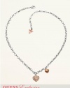 Guess Adjustable Heart Charm Necklace, Gold