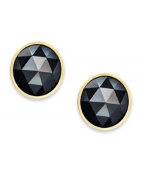 Circular chic. These stud earrings feature rose-cut black diamonds (2 ct. t.w.) for a look that's truly elegant. Set in 14k gold. Approximate diameter: 6 mm. Circular chic. These stud earrings feature rose-cut black diamonds (2 ct. t.w.) for a look that's truly elegant. Set in 14k gold. Approximate diameter: 6 mm.
