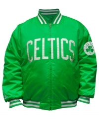 You'll be the best looking fan on the block and in the arena sporting this jacket featuring the Boston Celtics by Majestic. You'll be the best looking fan on the block and in the arena sporting this jacket featuring the Boston Celtics by Majestic.
