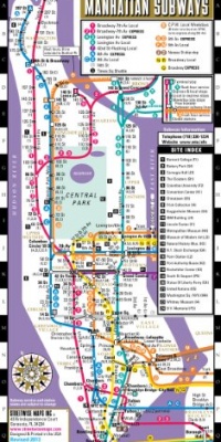 Streetwise Manhattan Bus Subway Map - Laminated Subway Map of New York City