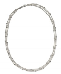 Unveil your elegant side with this three-chain necklace from Giani Bernini. Set in sterling silver, the necklace is adorned with beads for a fashion infusion. Approximate length: 18 inches.
