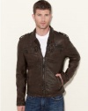 GUESS Distressed Faux-Leather Jacket