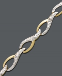 Let elegant style unfurl at your wrist. Victoria Townsend's luminous ribbon bracelet highlights round-cut diamond accents set in 18k gold over sterling silver. Approximate length: 7 inches. Let elegant style unfurl at your wrist. Victoria Townsend's luminous ribbon bracelet highlights round-cut diamond accents set in 18k gold over sterling silver. Approximate length: 7 inches.