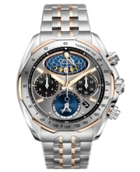 Never fall behind, always look stylish, with the Chronograph Signature Moon Phase Flyback watch collection, by Citizen. Powered by Eco-Drive, harnessing natural and artificial light, never needing a battery. Never fall behind, always look stylish, with the Chronograph Signature Moon Phase Flyback watch collection, by Citizen. Powered by Eco-Drive, harnessing natural and artificial light, never needing a battery.
