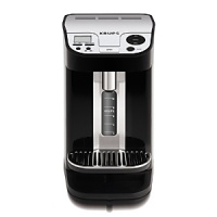 Coffee when you want it, how you want it. With the touch of a button this beautifully compact 12-cup coffee maker dispenses full-flavored coffee at your convenience. Machine features preprogrammed settings for large or small cups, or you can dispense coffee manually. Programmable for weekday and weekend settings, and outfitted with Precise Warming Technology™ for constant and regulated temperature. An angled control panel with large LCD screen makes preparing the perfect cup easy, and a countdown timer lets you know how long its been since your coffee was brewed. A 3-level removable drip tray accommodates multiple size cups and travel mugs. Unit includes Krups DuoFilter water filtration system and a removable stainless steel coffee tank with level indicator. Coffee when you want it, how you want it. With the touch of a button this beautifully compact 12-cup coffee maker dispenses full-flavored coffee at your convenience. Machine features preprogrammed settings for large or small cups, or you can dispense coffee manually. Programmable for weekday and weekend settings, and outfitted with Precise Warming Technology™ for constant and regulated temperature. An angled control panel with large LCD screen makes preparing the perfect cup easy, and a countdown timer lets you know how long its been since your coffee was brewed. A 3-level removable drip tray accommodates multiple size cups and travel mugs. Unit includes Krups DuoFilter water filtration system and a removable stainless steel coffee tank with level indicator.
