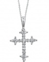 Effy Jewlery 14K White Gold Diamond Cross Pendant, .30 TCW