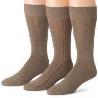 Nautica Men's 3-Pack Fancy Pattern Sock,Khaki,8 to 12