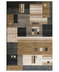 Modern patchwork meets distressed striping in calming hues upon this Jamestown area rug from Kenneth Mink. Made in Turkey of durable heat-set polypropylene, this rug boasts unique texture with accents of carved detailing for pure style that endures. (Clearance) Modern patchwork meets distressed striping in calming hues upon this Jamestown area rug from Kenneth Mink. Made in Turkey of durable heat-set polypropylene, this rug boasts unique texture with accents of carved detailing for pure style that endures. (Clearance)