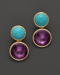 Marco Bicego 18K Yellow Gold Amethyst and Turquoise Earrings