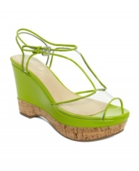 See-through style makes the Grato wedge sandals by Marc Fisher a fun treat on those warm days. See-through style makes the Grato wedge sandals by Marc Fisher a fun treat on those warm days.