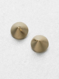 A simple, yet chic geometric design. Goldtone brassWidth, about .5Sterling silver post backMade in USA A simple, yet chic geometric design. Goldtone brassWidth, about .5Sterling silver post backMade in USA