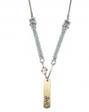 Juicy Couture Gold Tone Rhinestone & Key Pendant Necklace