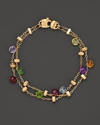 From the Paradise collection, a double stranded bracelet with semi precious stones, designed by Marco Bicego. From the Paradise collection, a double stranded bracelet with semi precious stones, designed by Marco Bicego.