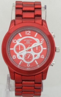 Mark Naimer Color Domination Red watch Chronograph-Style Look Red Metal Band N Case Mark Naimer Color Domination Red watch Chronograph-Style Look Red Metal Band N Case
