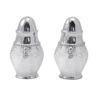 Shaped by hand of durable recycled aluminum, this striking salt-and-pepper set from Mariposa is detailed with a softly textured finish and beaded edges for a look that's at once organic and refined. Shaped by hand of durable recycled aluminum, this striking salt-and-pepper set from Mariposa is detailed with a softly textured finish and beaded edges for a look that's at once organic and refined.