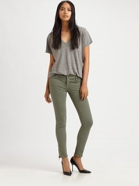 Zippered cuffs add an undeniably edgy vibe to your favorite stretch-denim skinnies. THE FITRise, about 8Inseam, about 32THE DETAILSButton closureZip flyFive-pocket styleZippered cuffsCotton/polyester/spandexMachine washMade in USAModel shown is 5'11 (178cm) wearing US size 4. Zippered cuffs add an undeniably edgy vibe to your favorite stretch-denim skinnies. THE FITRise, about 8Inseam, about 32THE DETAILSButton closureZip flyFive-pocket styleZippered cuffsCotton/polyester/spandexMachine washMade in USAModel shown is 5'11 (178cm) wearing US size 4.