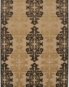 8'8 x 12' Rectangular Surya Area Rug PRT1020-8812 Natural/Chocolate Color Machine Made Turkey Portera Collection Indoor/Outdoor