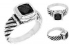 T19 Tqw11733ZJH David Yurman Inspired Checkerboard Black Diamond Fashion Ring