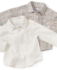 Dressed-up style made easy. This Greendog button-down shirt goes with just about anything. Dressed-up style made easy. This Greendog button-down shirt goes with just about anything.