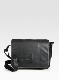 Small messenger style crafted in fine leather with a full flap closure.Flap closureAdjustable shoulder strapInterior zip pocketFully linedLeather14W x 10H x 4DImported Small messenger style crafted in fine leather with a full flap closure.Flap closureAdjustable shoulder strapInterior zip pocketFully linedLeather14W x 10H x 4DImported