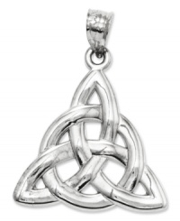 Symbolic for spirit, mind and body, this polished, solid Trinity charm makes the perfect Celtic gift. Crafted in 14k white gold. Chain not included. Approximate length: 1-1/5 inches. Approximate width: 9/10 inch. Symbolic for spirit, mind and body, this polished, solid Trinity charm makes the perfect Celtic gift. Crafted in 14k white gold. Chain not included. Approximate length: 1-1/5 inches. Approximate width: 9/10 inch.