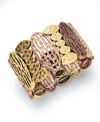 Mix things up with this stunning textured bracelet from Style&co. Features intricate, open work patterns in two-tone hues. Crafted in rose-gold and gold tone mixed metal. Approximate length: 7-1/2 inches.