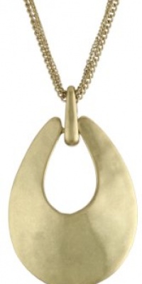 Kenneth Cole New York Gold Hammered Metal Pendant Necklace Kenneth Cole New York Gold Hammered Metal Pendant Necklace