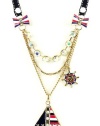Betsey Johnson Jewelry IVY LEAGUE Sailboat Multi Chain Necklace New 2013