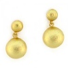 Designer Inspired Single Drop Brushed Gold Earrings