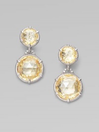 From the Eclipse Collection. Faceted canary crystal with delicate white sapphire accents in signature sterling silver settings.White sapphire Canary crystal Sterling silver Length, about 1 Width, about ¾ Post back with omega clip Imported 