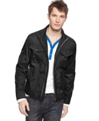 When you want the coverage without the bulk, this Kenneth Cole Reaction coat is just the thing. When you want the coverage without the bulk, this Kenneth Cole Reaction coat is just the thing.