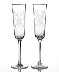 Martha Stewart Collection Petal Trellis Set of 2 Glass Toasting Flutes Martha Stewart Collection Petal Trellis Set of 2 Glass Toasting Flutes