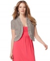 Warm-weather layering's a breeze with INC's cool petite cotton shrug. Ruffled trim gives this classic a fresh look!