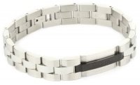 Breil Jewelry Manta Men's Satin Silver Tone Black IP Link Bracelet Breil Jewelry Manta Men's Satin Silver Tone Black IP Link Bracelet
